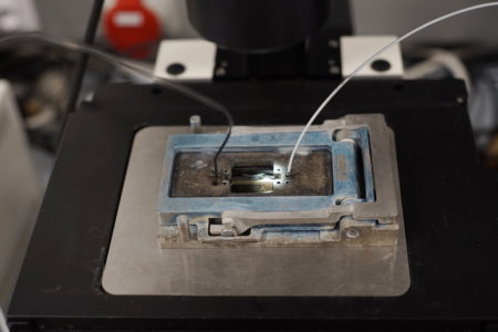 Experiment V, microfluidic chip, oil and milk