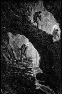Édouard Riou, illustration in Jules Vernes, Journey to the Center of the Earth, 1864