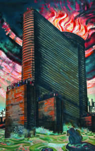 Tahir Salahov, Maiden Tower, Land of Fire Triptych, Oil on canvas, 225x145 cm. 2007, Azerbaijan National Museum of Art