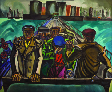 Tofig Javadov, Oilmen, Oil on canvas, 250x300 cm, 1957, Museum of Modern Art Baku