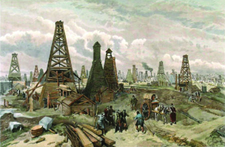 William Simpson, The Petroleum Oil Wells in Baku, 1886