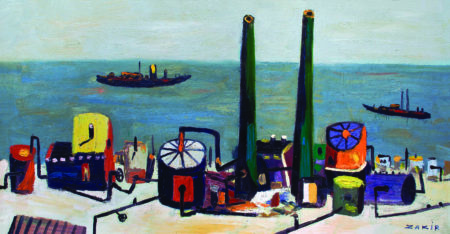 Zakir Huseynov, Old Enterprise, Oil on canvas, 50x100 cm, 2007, Museum of Modern Art Baku